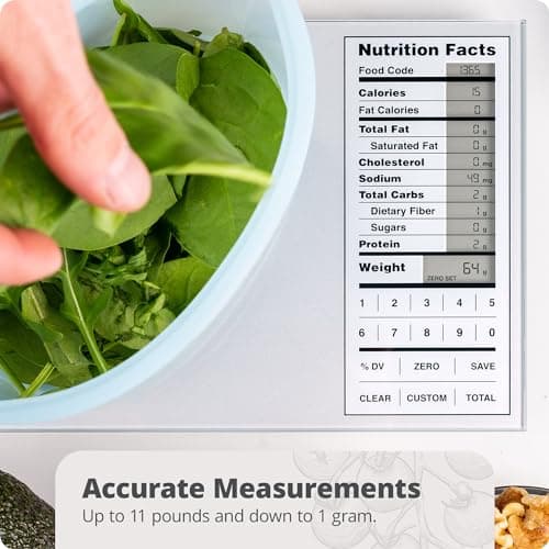 Greater Goods Nutrition Food Scale for Meal Planning and Portion Control with Food Code Booklet & App (Non-Connected, Non-Backlit Model) 5