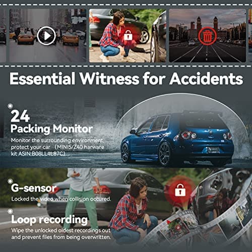 DDPAI Dash Cam Front, 1944P Car Camera with Sensor, Wi-Fi & App, Car Dashboard Camera Recorder 2.4" LCD Screen,Parking Mode,G-Sensor,Super Capacitor, Z40 Single Front 7