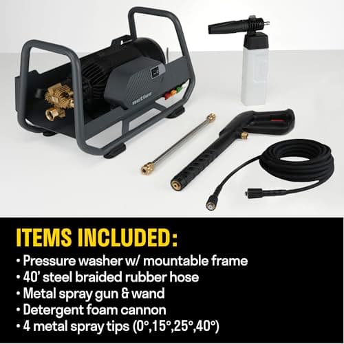 ACTIVE 2.3 Electric Pressure Washer - 2.3 GPM and 1500 PSI, Wall Mounted Pressure Washer, Electric Power Washer for Car Detailing, Home, Patio and All Other Cleaning transformations. 7