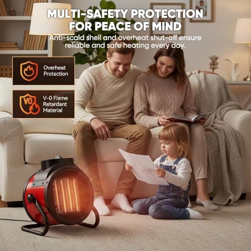 Saker (2 PC) 2000W Powerful Portable Heating Cannon for Outdoor&Indoor, PTC Ceramic Electric Small Space Heater, 90° Adjustable, 120V, Fast Heat With Protection for Greenhouse, Garage, Bedroom, Office 2