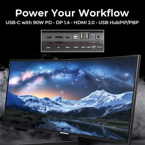 Deco Gear 40” 5K UltraWide Monitor (5120×2160), IPS, HDR10, 21:9, 100% sRGB / 96% DCI-P3, USB-C, HDMI, DP, PIP/PBP, Adaptive Sync - Pro Color Accuracy for Creators & Multitasking - American Seller 7