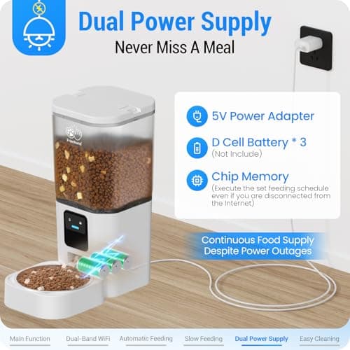 Automatic Cat Feeder with 5G WiFi: Automatic Dog Feeder with Slow Feed & Smart APP Control, 7L Timed Auto Cat Food Dispenser with Alexa for Pets, Detachable for Easy Cleaning - 29 Cups 6