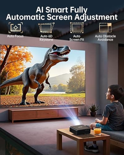 Smart Projector【1000 ANSI/Compatible with Netflix】4K Projector with WiFi 6 and 2-Way Bluetooth, AI Auto Focus & Keystone, 20W Dolby Audio,Built-in Apps,TOPTRO A1 Portable Proyector for Outdoor Movie 5