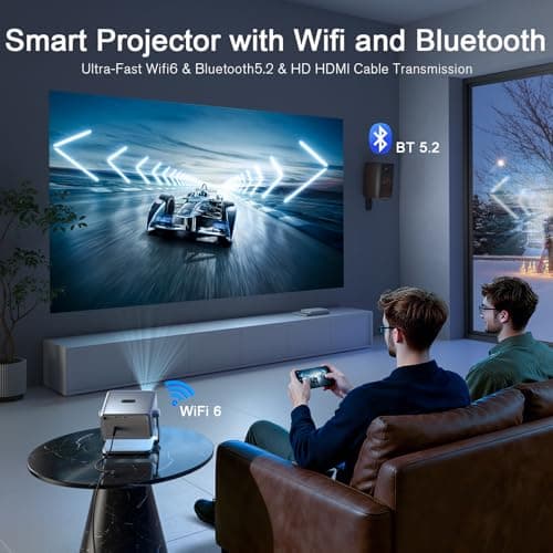 【Officially-Licensed APP & 2000 ANSI】4K Smart Projector with WiFi and Bluetooth, VOPLLS Auto Focus Portable Outdoor Projector, Movie Home Theater Proyector Adjustable Stand 7