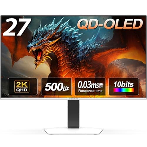 INNOCN 27" OLED 2K QHD 2560 x 1440p 500Hz Gaming Monitor, Gaming Console Ready, VRR, G-SYNC Compatible, HDR 500, 0.03ms, FPS/RTS, HDMI 2.1, DP, Speaker, Pivot Adjustable Stand - GA27M1Q