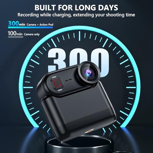 toberto 4K Thumb Action Camera, Mini Body Camera with WiFi, Magnetic Wearable 150° Hands-Free Recording POV Camera, EIS Stabilization, Waterproof, 64GB, Mount Anywhere for Sports Vlogging (Black) 7