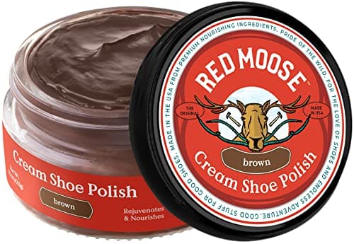 RED MOOSE Premium Brown Boot and Shoe Cream Polish - Shoe Polish Made in the USA