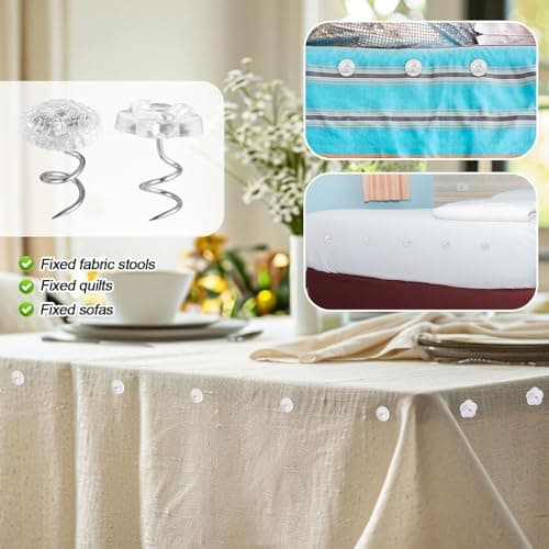 100pcs Bed Skirt Pins, Strong Hold Upholstery Tacks Headliner Pins Flower and Mushroom Clear Heads Spiral Push Pin Twist Pins for Fixing Slipcovers Bedskirts Furniture Drapery Quilt Fabrics in Place 6