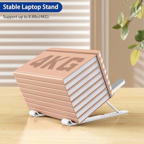 BESIGN LS01 Pro Ergonomic Laptop Stand, Plastic Laptop Riser, Portable and Adjustable Notebook Computer Holder Compatible with 10-14" Laptops (White) 7