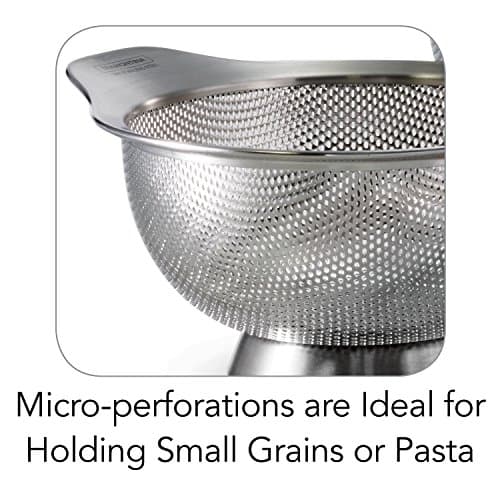 Tramontina 3-Pack Stainless Steel Colander Set for Kitchen, 1.25 Qt, 2.5 Qt & 4.5 Qt Food Strainers for Salads, Fruits, and more 5