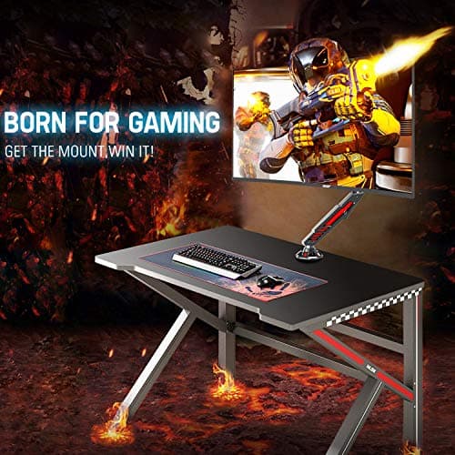 MOUNT PRO Single Gaming Monitor Stand - Mechanical Spring Display Mount, Adjustable Gaming Monitor Arm with C Clamp and Grommet Mounting Base - Fits for Computer Screen up to 32”, VESA 75x75, 100x100 8