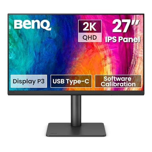 BenQ PD2706QN 27” 2K QHD (2560x1440) Mac-Ready Monitors, IPS, 95% P3, 100% sRGB/Rec.709, Uniformity, 90W USB-C, 100Hz, Factory-Calibrated, Daisy Chain(MST), Anti-Glare Nano Matte, Height Adjustable