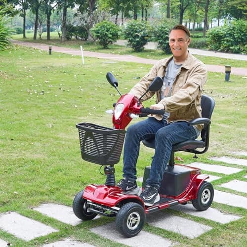 VEVOR Heavy-Duty 4 Wheel Mobility Scooter for Adults & Seniors - Folding Electric Powered Mobility Scooter & 12 Mile Long Range, All Terrain Travel Wheelchair with 9° Climbing Capacity, 265lb Capacity 8