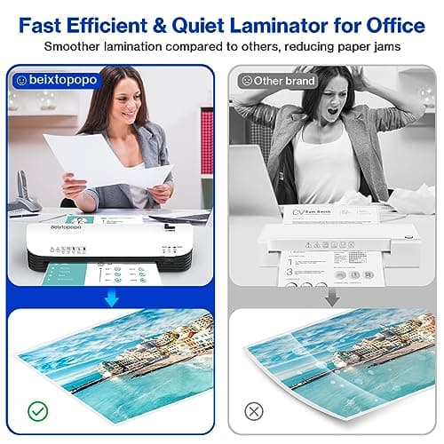Thermal Laminator, 8.5x11 Laminator, 9 Inch Laminater Machine with 12 Laminating Sheets, A4/A5/A6 Personal Hot Cold Laminating Machine for Home School Teachers Office, Anti-Jam 7