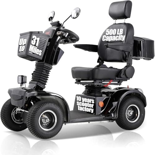 CreekT Heavy-Duty Mobility Scooters for Seniors All Terrain 500 lb Capacity Heavy Duty Mobility Scooters for Adults Atto Sport Handicap Scooter Off Road Powered 4 Wheel Electric Scooter Adults Elderly