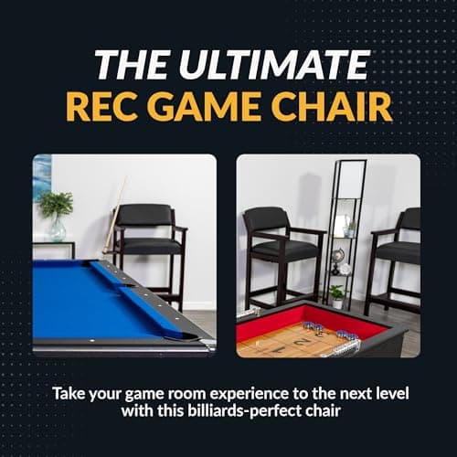 Hathaway Cambridge Spectator Chair – Rich Mahogany Billiard Stool with Cushioned Seat, Footrest, and Storage – 25" L x 22.5" W x 44.25" H with 30.5" Seat Height - Pool Table Accessories and Decor 5