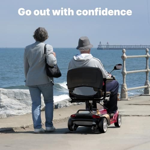 iScooter X-02 Mobility Scooter, Mobility Scooter for Seniors & Adults, Up to 300LBS, 4 Wheels Foldable Electric Wheelchair Device, LED Headlight, Basket, Cup Holder, Long Range,USB Charging,Long Range 8