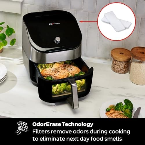 Instant Pot Vortex Plus 6QT Air Fryer with Odor Erase Technology,6-in-1 Functions that Crisps,Roasts, Broils,Dehydrates, Bakes & Reheats, 100+In-App Recipes, from the Makers of Instant Pot,1700W,Black 6