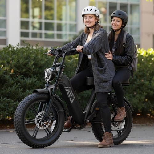 TST Electric Bike for Adults, 1500W Peak Motor Ebike with 48V 15Ah Built-in Battery, 60 Miles Range 28 MPH Electric Bicycle, 20" Fat Tire Step-Thru E Bike with Rear Seat, Rear Footrest 7