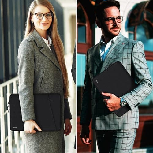 Laptop Case 15.6 inch, Shockproof Protective Computer Sleeve Cover with Accessories Pocket, Water Resistant Traveling Carrying Laptop Bag Compatible for MacBook Dell HP Acer Asus Lenovo, Black 7