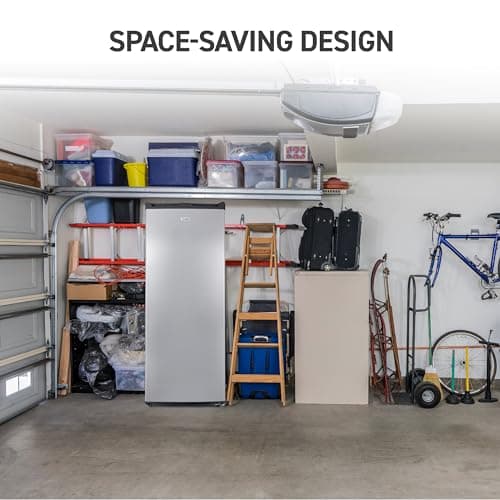 Commercial Cool Upright Freezer, Stand Up Freezer 6 Cu Ft with Reversible Door, Black with VCM Door 5