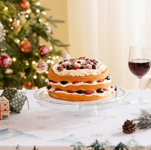 HBlife Cake Stand with Acrylic Dome Cover (12.2"), Multifunctional Serving Cookie Platter Punch Bowl and Cake Plate for Dessert Table Display for Parties (6 Uses) 7