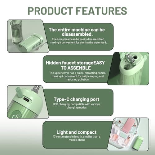 Generic Portable Flossers, Travel Size Mini, 4 Modes IPX7 Waterproof Rating Flossers for Teeth Braces and Bridges 6