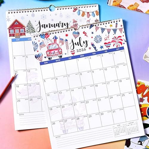 2026 Calendar - 2026 Wall Calendar, January - December, 11.49'' x 14.56'', Vertical Wall Calendars with Julian Dates, Hanging Hole, Thick Paper 6