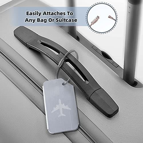 WeBravery Metal Suitcase Tags Travel Bag ID Identifier Aluminum Luggage Tag (4PCS-Blue) 6