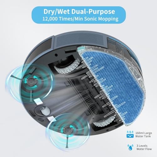 OKP Life Robot Vacuum and Mop Combo, LiDAR Navigation, 4000Pa Suction, No-Go Zone, 200Mins Runtime, Smart Mapping Robotic Vacuum, Wi-Fi/App/Alexa Control, Ideal for Pet Hair, Hard Floor and Carpet 5