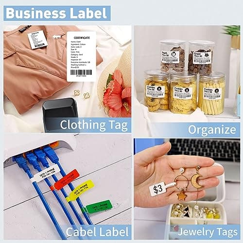 LMASBLTER B1 Label Makers - Barcode Label Printer Bluetooth Portable Thermal Printer for Small Business, Address, Logo, Clothing, Jewelry, Retail, Mailing, Sticker Printer for Phones & PC, Black 7