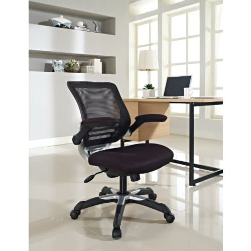Modway Edge Mesh Back and Mesh Seat Office Chair In Black With Flip-Up Arms in Black 6