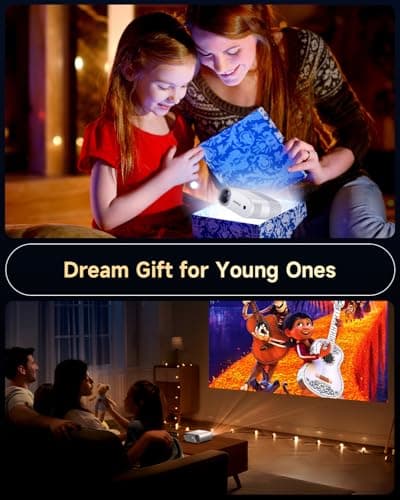 Mini Projector With WiFi and Bluetooth, 400 ANSI Portable Mini Projectors for iPhone, Native 1080P 4K Support Home Theater for Outdoor, 200” Display for Smartphone/HDMI/USB/TV Stick 8