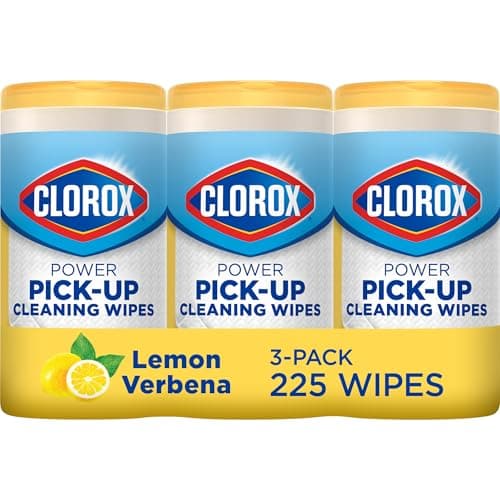 Clorox Power Pick-Up Cleaning Wipes, Lemon Verbena, 75 Paper Towel Wipes, Pack of 3 (Pack May Vary)
