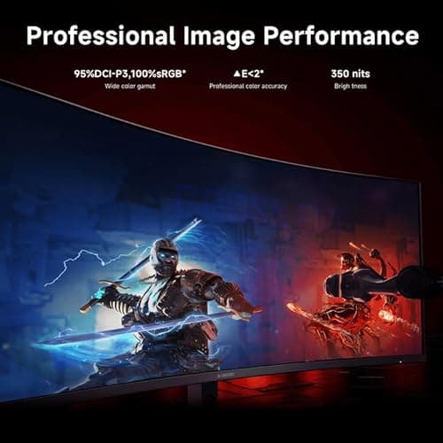 XIAOMI 34 inch Curved Gaming Monitor, 180HZ 1ms 1500R WQHD 2K 100% sRGB Desktop LCD Computer Screen PC Vertical HDMI Computer Monitors Ultrawide FreeSync Premium with DisplayPort Adjustable Stand 6