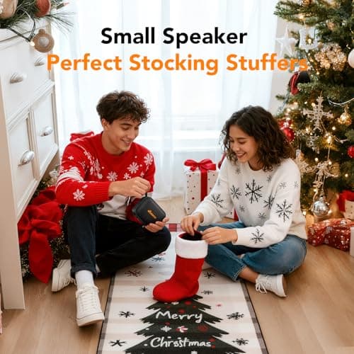 Portable Bluetooth Speaker Waterproof Gift: IPX5 HD Sound Up to 24H Playtime, TWS Pairing, Wireless Speakers with Lights, Travel Essentials Valentines Birthday Gifts for Men Women Boys Girls-Black 9