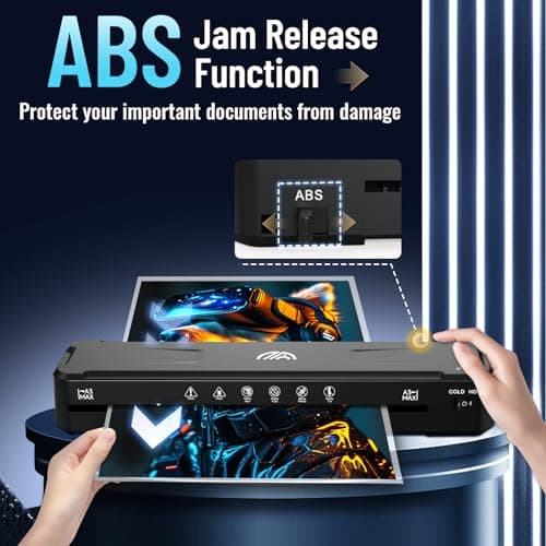 13 Inch Laminator Machine with 50 Laminating Sheets, Fast Warm-Up No Jam A3 Laminator, 11x17 Cold & Thermal Laminating Machine for Home School Office 5