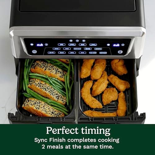 Cuisinart Dual Basket Air Fryer, Two Baskets 11 Qt in Total, 6 Functions: Air Fry, Roast, Bake, Broil, Dehydrate & Keep Warm, Features Sync Finish & Sync Settings, Toss Reminder & Auto-Pause, ADZ-112 7