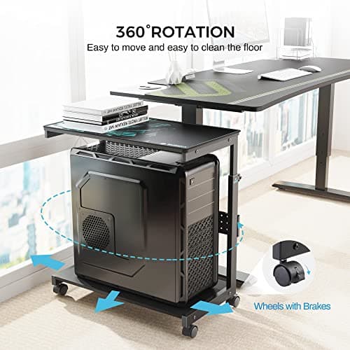 EUREKA ERGONOMIC 60 Inch L60 L Shaped Gaming Desk with Height Adjustable Computer Tower Stand for Home Office Workstation 9