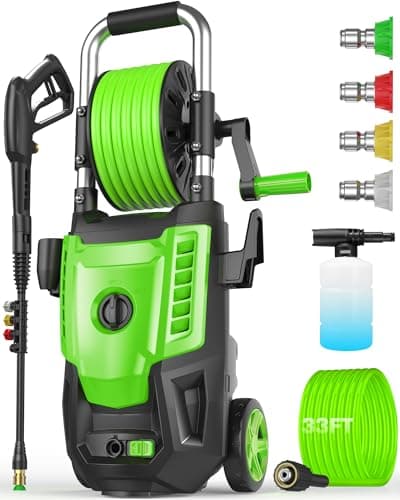 Professional Pressure Washer 4800PSI, 4.0GPM Portable Power Washer with 4 QC Nozzles and Soap Bottle, Cleaner Machine for Cars/Home/Driveways/Patios/Decks/Fences (Grass Green)