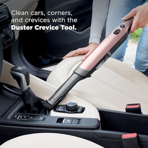 Shark WANDVAC Cordless Hand Vac, Lightweight, Portable at 1.4 lbs., Powerful Suction, Charging Dock, One-Touch Empty for Car & Home, Multi-Surface Pet Tool & Duster Crevice Tool, Rose Gold, WV201RGBRN 5