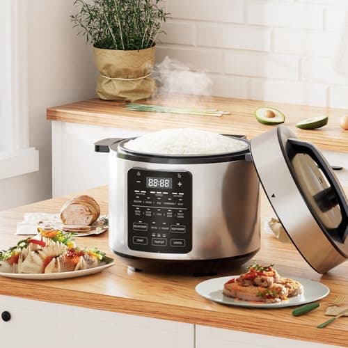 DUMOS 12-in-1 Electric Pressure Cooker 6 QT Stainless Steel Multi Cooker Electric for Pressure, Rice, Steamer, Yogurt Maker, Slow Cook,Meat Stew, Cake, Porridge, Multigrain, Sliver 8