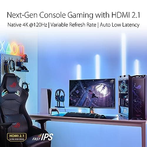 ASUS ROG Swift 32” 4K Mini LED Gaming Monitor (PG32UQXR) -UHD (3840 x 2160), 160Hz, 1ms, Fast IPS, Local dimming, FreeSync Premium Pro, HDMI 2.1, DisplayPort 2.1 with DSC, Quantum Dot, DisplayHDR1000 5