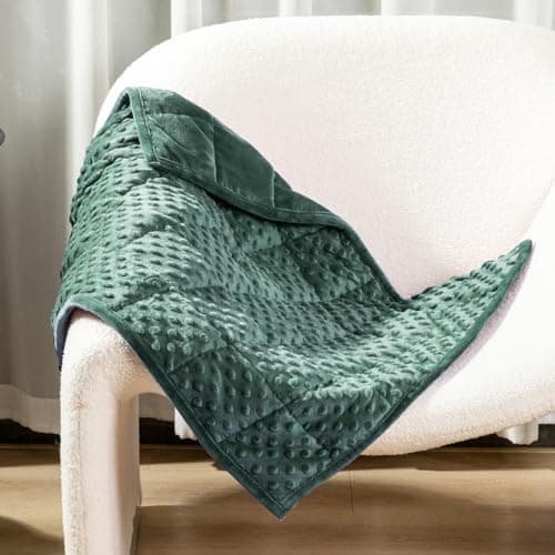 Alomidds Weighted Blanket 7lbs for Adults, Cozy Luxury Breathable Weighted Lap Blanket, Small Weighted Blanket for Travel, Relaxation, Sleeping, Calming, Green, 29" x 24"