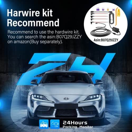 FocuWay Dash Cam Front and Rear Dual 1080P Two Channels with IR Night Vision Car Camera SD Card Included Dashboard Camera Dashcam for Cars HDR Motion Detection and G-Sensor for Car, Taxi 6