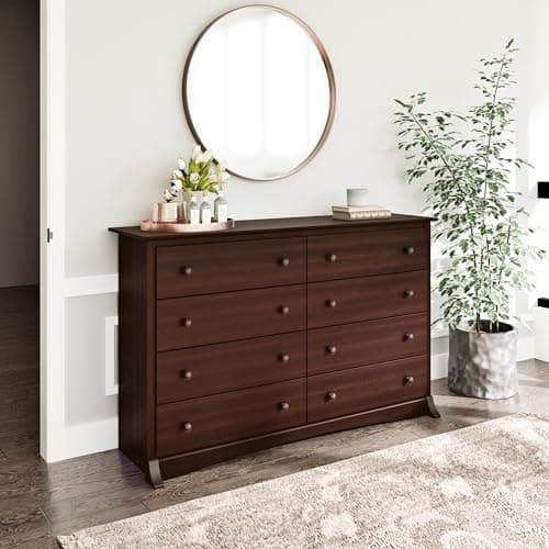 Prepac Sonoma 8 Drawer Double Dresser for Bedroom, Wide Chest of Drawers, Bedroom Furniture, Clothes Storage and Organizer, 17.25" D x 59" W x 37" H, Espresso, EDC-6338 5
