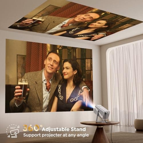 [4K Support/Auto Focus/360°Adjustable Stand]Smart-Projector-4K with WiFi 6 and Bluetooth5.2, Native 1080P Mini Portable Projector, Dolby Audio, TOPTRO Outdoor Movie Proyector Compatible with Netflix 7