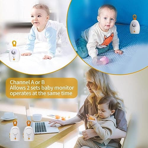 TimeFlys Audio Baby Monitor Upgrade Version Paladin, Portable, Rechargeable, Extra Long Range up to 2000 ft, Night Light, Crystal Sound, Camping 6