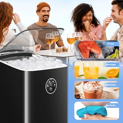 ZAFRO Ice Maker Countertop Ice Machine, 2 Sizes S/L 8 Bullet Ice Ready in 9 Mins, 26.5lbs/24H, Portable Small Ice Maker with Self-Cleaning,Scoop,Basket and Handle,Black for Home/RV/Office/Bar 7