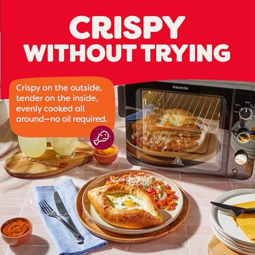Instant Pot No Preheat Required* 4-Slice Air Fryer Toaster Oven with InstantHeat Technology, 7-in-1, Air Fry, Bake, Toast, Roast, Broil, Warm, and Make Pizza 9